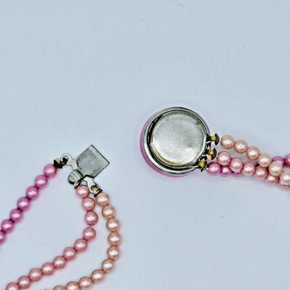 Pink Ombre Pearl Necklace Vtg Simulated Graduated Feminine Elegant Estate Jewel - Picture 4 of 10